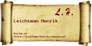 Leichtman Henrik névjegykártya